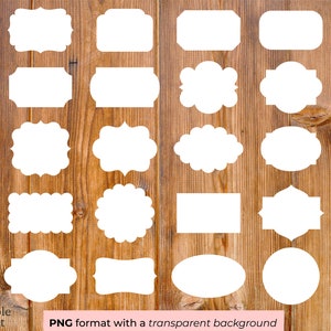 White label png, white frame png, vintage white label png, scrapbooking frame, transparent background, white label bundle, instant download