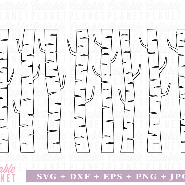 birch outline svg, dxf, eps, png, jpg, birch outline clipart png, tree birch svg