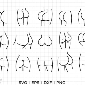 Esel svg, dxf, eps, Esel png, lustiger Esel svg, Gekritzel-Arsch Clipart, Beute Kontur, Beute svg, Körper Positivität svg, sofort Download