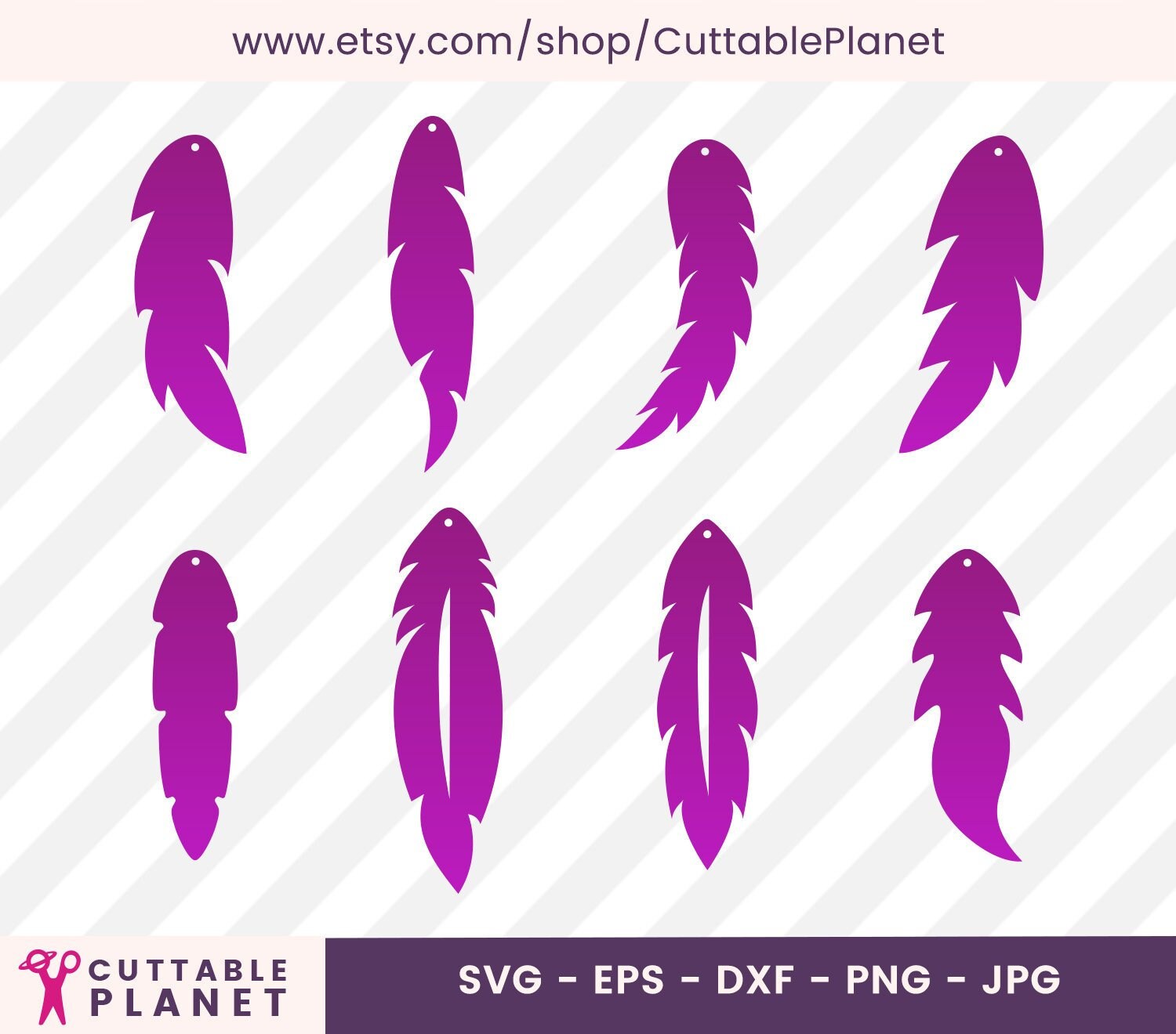 Download Feather earring templates svg dxf eps png jpg faux | Etsy