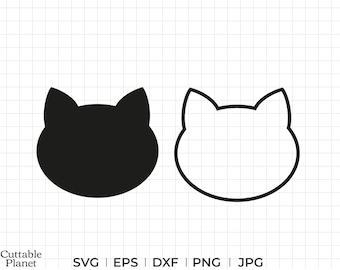 Cat head silhouette svg, dxf, eps, png, jpg, cat head silhouette png, cat head silhouette transparent background, cat head outline svg