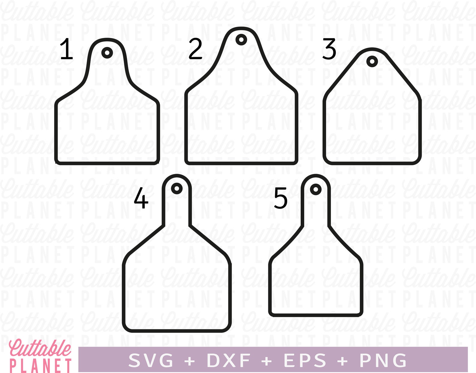 Cow Tag Outlined Svg Dxf Eps Png Jpg Cow Tag Png Ear Tag Etsy Singapore