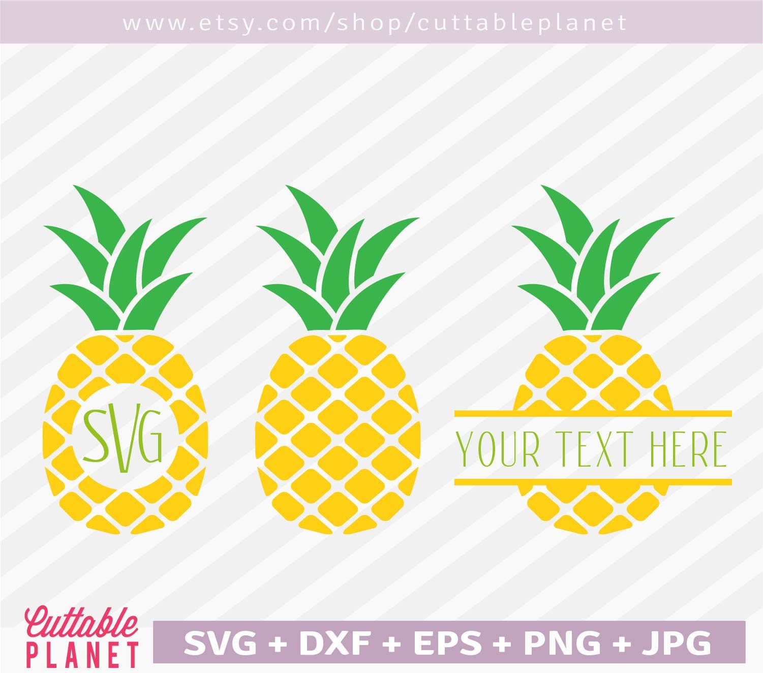 Bundle pineapples svg dxf eps pngjpg split pineapple svg Etsy