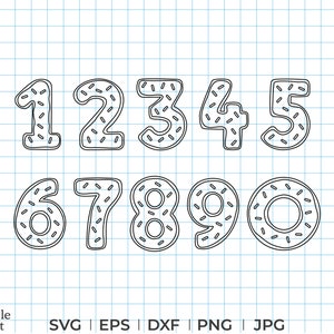 Donut nummer overzicht svg, dxf, eps, png, instant download, donut nummer overzicht clipart, commercieel gebruik