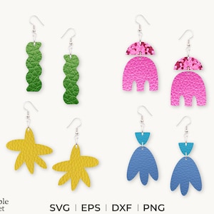 Earrings svg, organic earrings svg, asymmetric earrings svg, dxf, eps, png, Matisse earring inspired, modern earring dangle svg