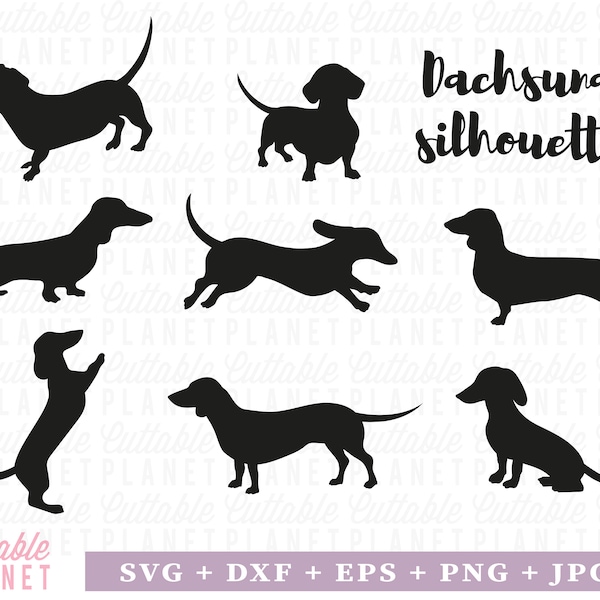 Dachshund silhouette svg, dxf, eps, png, jpg, dachshund profile svg, dachshund teckel svg, miniature dachshund svg, dachshund file