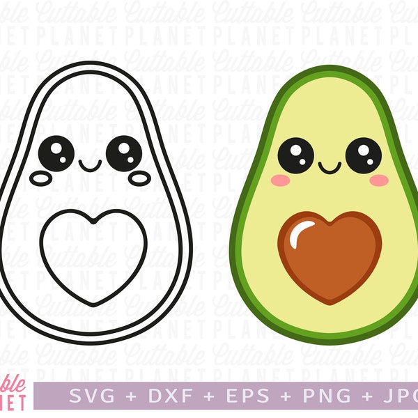 Avocado with pit heart svg, dxf, eps, png, jpg, instant download, avocado heart svg, avocado heart png