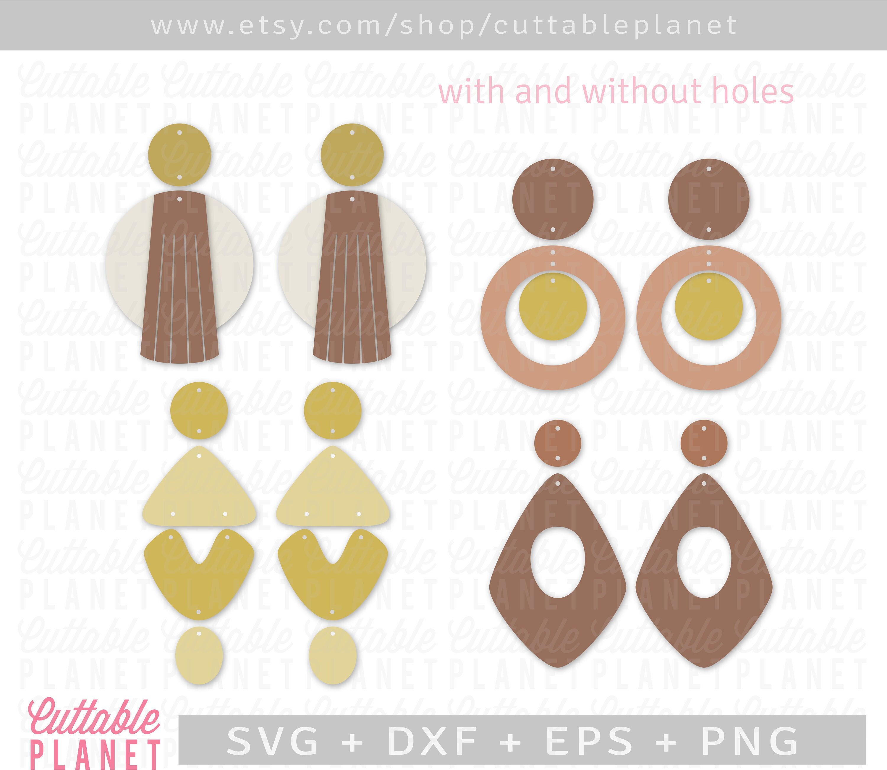 Circle Earrings Svg Two Parts Earring Svg Hoop Earrings Svg Etsy UK