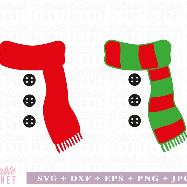 Snowman scarf svg, dxf, eps, png, jpg, snowman scarf png, snowman red scarf svg, snowman red and green scarf svg