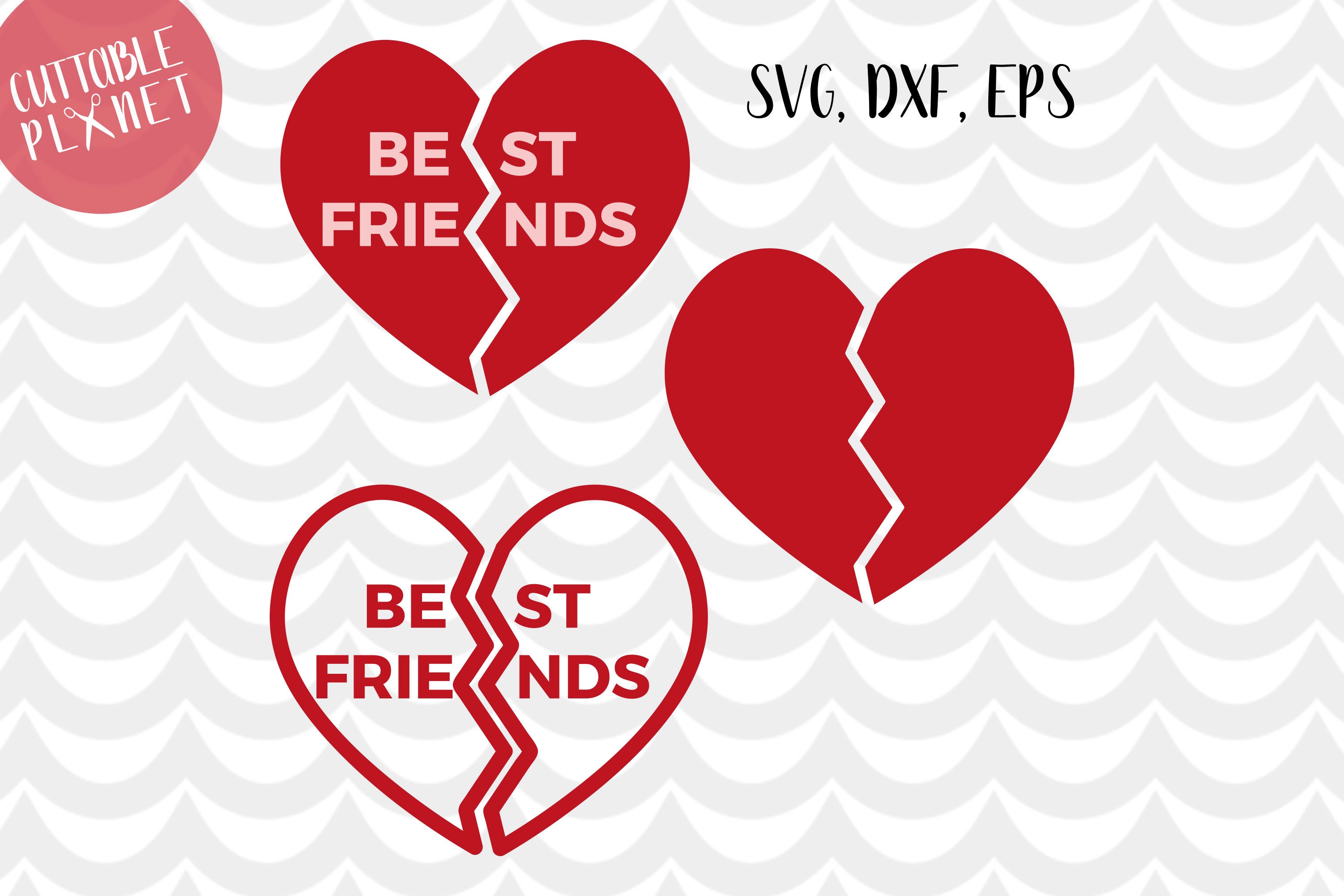 Download Best friends svg dxf eps instant download broken heart | Etsy