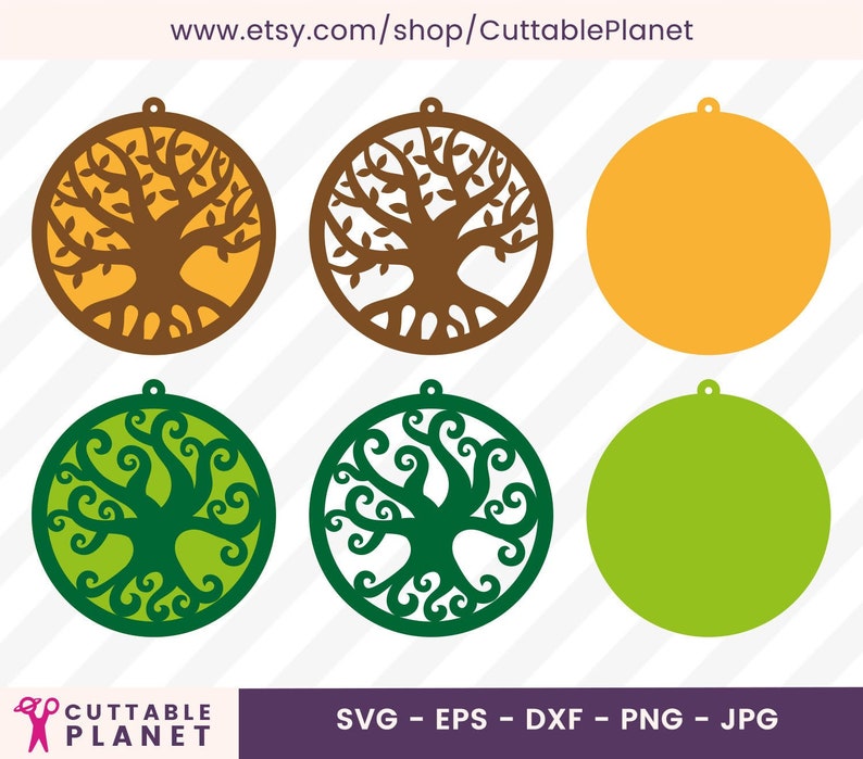 Baum des Lebens Ohrring Vorlage Svg Dxf Eps Png drei des ...