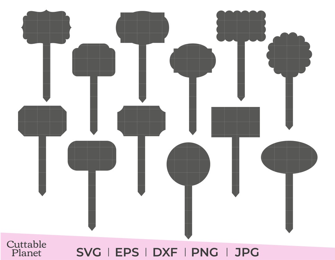 Garden Stakes Svg Files, Dxf, Eps, Png, Garden Stakes Laser Files