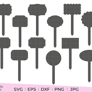 Archivos svg de estacas de jardín, dxf, eps, png, archivos láser de estacas de jardín, estacas de jardín dxf, fabricantes de estacas de jardín, etiquetas de jardín svg