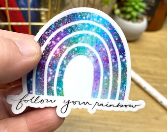 Folgen Sie Ihrem Regenbogen-Aufkleber