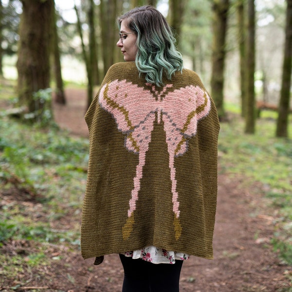 The Silk Moth Ruana Crochet Pattern