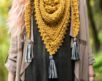 The Meadowlark Triangle Scarf Crochet Pattern