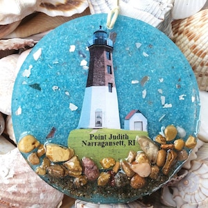 Point Judith Lighthouse Suncatcher Ornament Narragansett Rhode Island