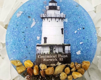Conimicut Point Lighthouse Suncatcher Ornament Warwick Rhode Island RI