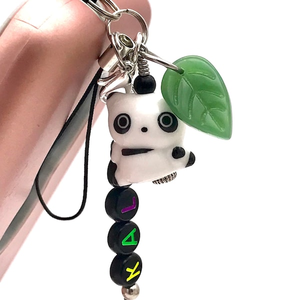 custom kawaii panda phone charm cute panda phone charm phone plug lucky panda phone plug good fortune charm anime panda phone accessory