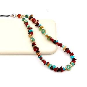 cristales curativos correa del teléfono piedra preciosa del teléfono charm de la correa del teléfono con cuentas charm bead cadena del teléfono Y2K teléfono accesorio del teléfono charmstrap bead charm