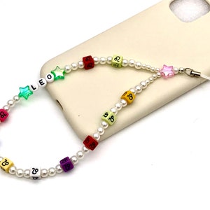 Zodiac phone chain Y2K custom name phone strap custom phone strap beaded phone accessory astrology zodiac sign charmstrap star phone charm
