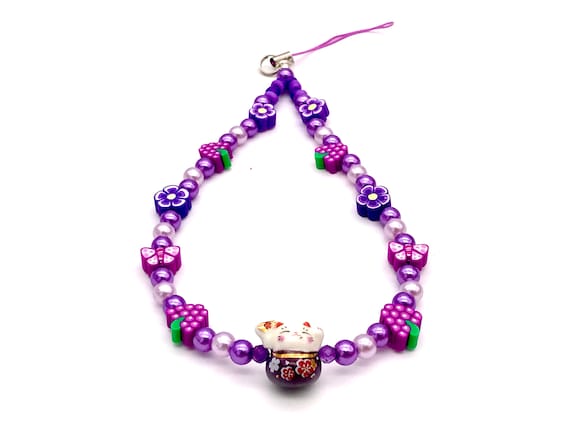 Set Di 3 Ciondoli Per Telefono A Forma Di Farfalla - Braccialetti Da Polso Con Perline Di Cristallo E Fiori, Catene Portachiavi In Nylon, Regalo Simpatico Per Ragazze (Rosa E Bianco)