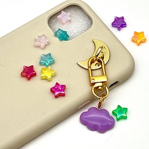 moon phone hook star phone case charm hanger adhesive cell phone charm ring metal phone chain hanger kindle case charm hanger loop for bags