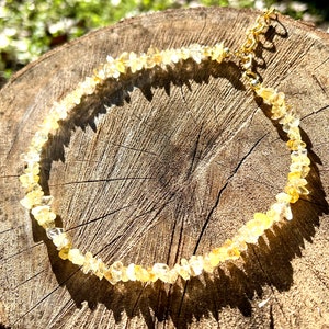 citrine choker beaded citrine necklace citrine bead necklace yellow gemstone necklace healing crystals necklace citrine chip choker gemstone