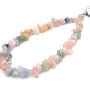 Abalorio de morganita para teléfono, colores pastel, abalorio para funda de teléfono, cristales curativos, correa para teléfono con cuentas, correa de piedras preciosas para teléfono, cadena para teléfono con cuentas Y2K, rosa y azul