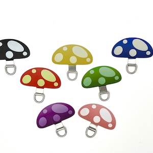Mushroom Phone Case Patch, Phone Case Charm Ring, Metal Phone Chain Hanger, Phone Card, Phone Necklace Tether, Phone Strap Tab Connector Tab