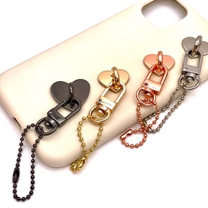 phone charm hanger phone case hook adhesive heart charm cell phone charm ring hook phone chain hanger kindle case hanger charm hook for bag