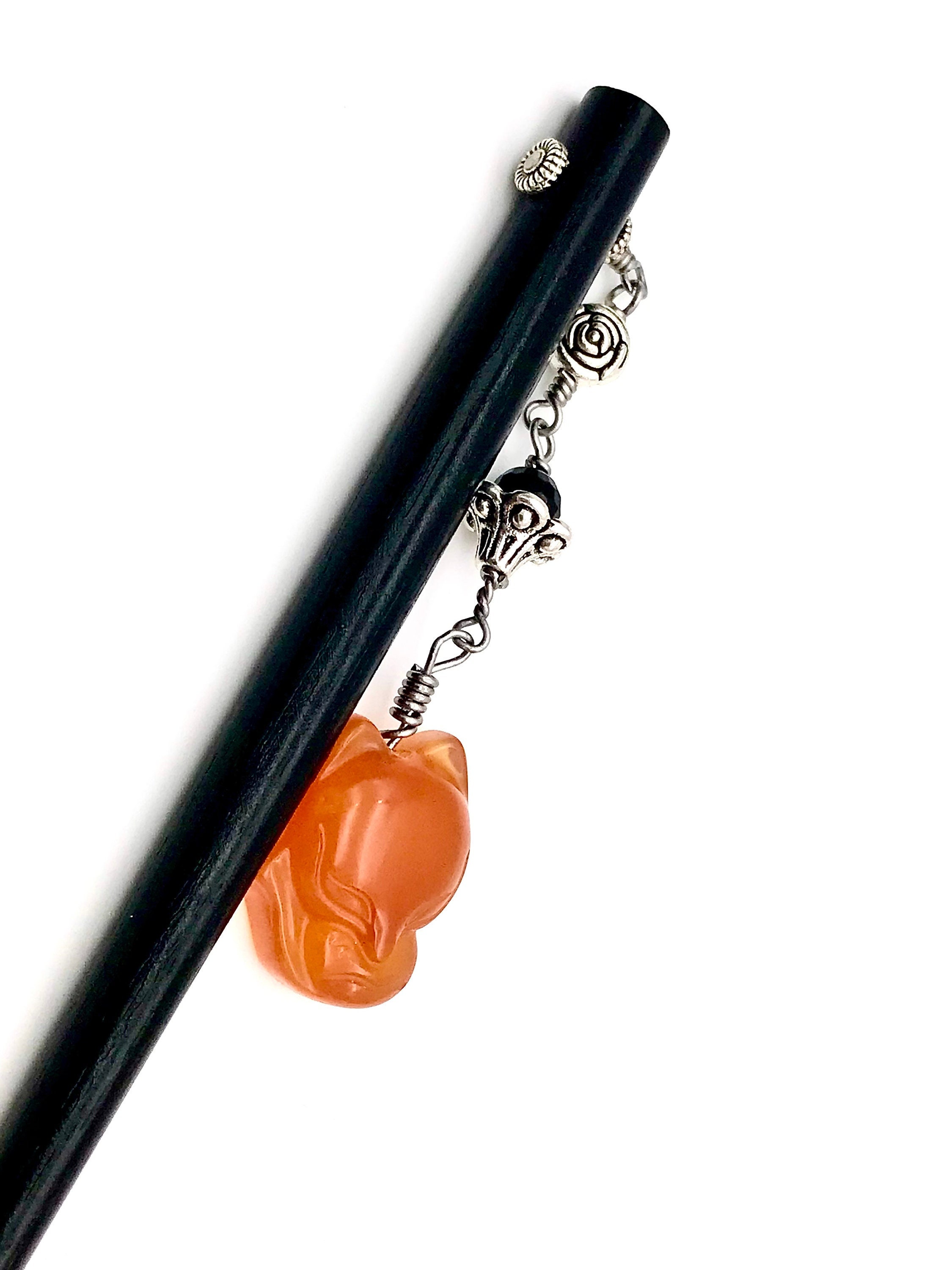 Vintage | Hairstick | Vintage Hairstick with Carnelian Stone Carnelian Hair Stick - Etsy main image 3