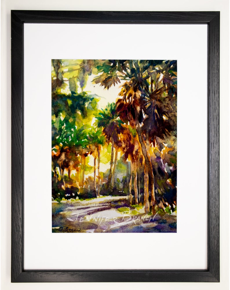 Palmetto Path Print Watercolor Painting Etsy