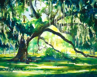 Live Oak Print, Landscape Painting