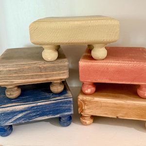 Rustic Fall Mini Wood Risers – Distressed Farmhouse Pedestals for ...