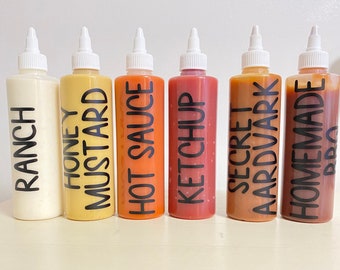 Custom Sauce Bottle Labels Dressing bottle labels Vinyl Labels Organization Labels