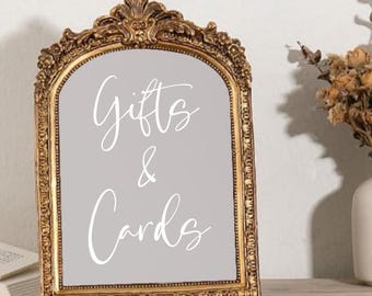 Gifts & Cards Vinyl Mirror Label Wedding Reception Sign Event Vinyl Decal for Mirrors, Acrylic Signs, or Glass