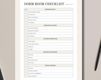 Dorm Room Planner Digital Printable Digital Printable Dorm Planner College Planner