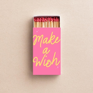 Make a Wish Matchbox Custom Birthday Party Favor, Cake Topper Match Box, Candle Lighting Accessory, Personalized Celebration Keepsake