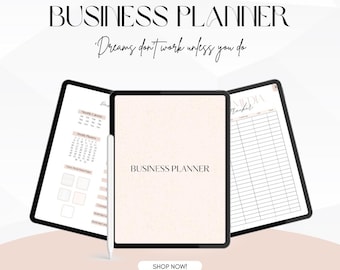 Digital Undated Business Planner Small Business Organizer Printable PDF or GoodNotes Daily, Weekly, Monthly Pages Business Planning Template