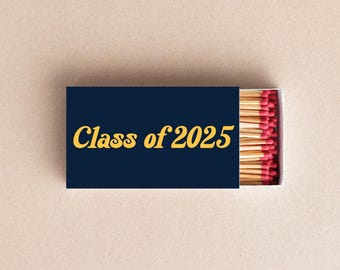 Custom Graduation Matchboxes Personalized Party Favors with School Colors & Year Class of 2025 Senior Graduation Decor