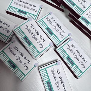 Cajas de cerillas personalizadas de Nueva York, regalos de boda en Nueva York, MetroCard, diseños "I Love NY", cerillas personalizadas para eventos, recuerdos únicos para fiestas imagen 7