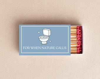 Para cuando la naturaleza llama Cajas de cerillas Divertidas para el baño Caja de cerillas Decoración para el baño de invitados Tocador Portacerillas Regalo de inauguración de la casa