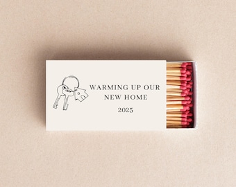 Custom Housewarming Matchboxes Warming Up Our New Home Realtor Gift, New Home Favor, Personalized Matchbox