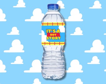 It's A Boy Story Water Bottle Labels Baby Shower Printable Digital Download