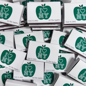 Cajas de cerillas personalizadas de Nueva York, regalos de boda en Nueva York, MetroCard, diseños "I Love NY", cerillas personalizadas para eventos, recuerdos únicos para fiestas imagen 8