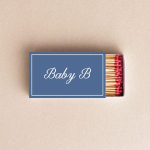 Custom Baby Shower Matchboxes Personalized Baby Match Favors Baby Shower Favors Gender Reveal Party Favors Welcome Baby Gifts