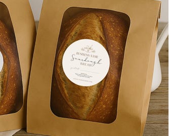 Custom Bakers Stickers Personalized Labels for Cookies, Bread, & Baked Goods Add Your Business Name, Ingredients and Website