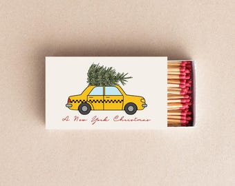 A New York Christmas Matchboxes NYC Taxi Christmas Favors Holiday Party Matches Christmas Decor Stocking Stuffer Gift