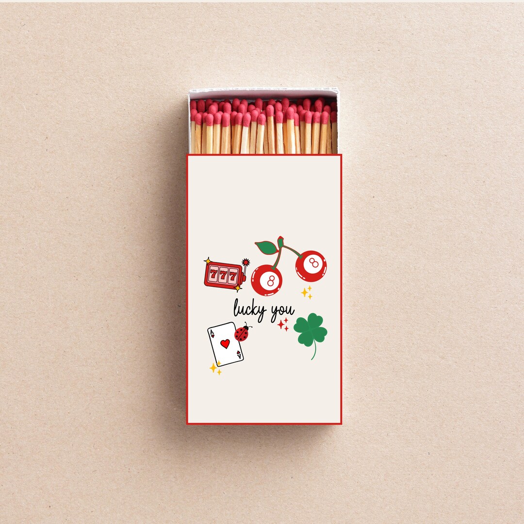 Fun Matchboxes Lucky You Matchboxes Good Luck Matchbox Favors Lucky Charm Matches ...